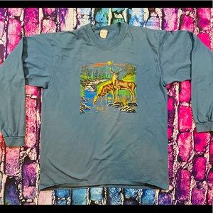 VTG Nature Deer 🦌 Long-sleeve tee size XL